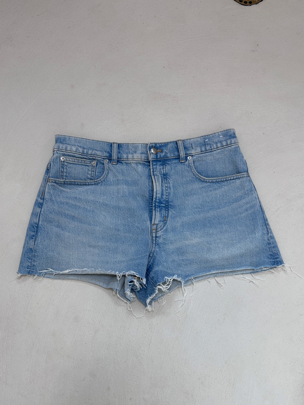 Madewell Light Blue Frayed Hem Denim Cutoff Shorts - Women